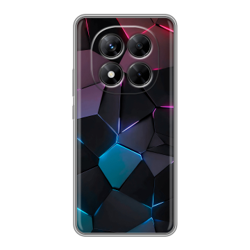 Силиконовый чехол на Xiaomi Redmi Note 14 Pro 5G с принтом Геометрия неона Силиконовый чехол на Xiaomi Redmi Note 14 Pro 5G с принтом Геометрия неона