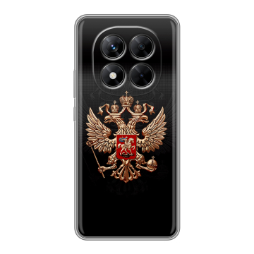 Силиконовый чехол на Xiaomi Redmi Note 14 Pro 5G с принтом Герб России Силиконовый чехол на Xiaomi Redmi Note 14 Pro 5G с принтом Герб России