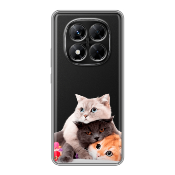 Силиконовый чехол на Xiaomi Redmi Note 14 Pro 5G с принтом Кошки Силиконовый чехол на Xiaomi Redmi Note 14 Pro 5G с принтом Кошки