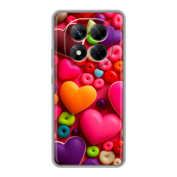 Силиконовый чехол на Xiaomi Redmi Note 14 Pro 5G с принтом Сердечки Силиконовый чехол на Xiaomi Redmi Note 14 Pro 5G с принтом Сердечки