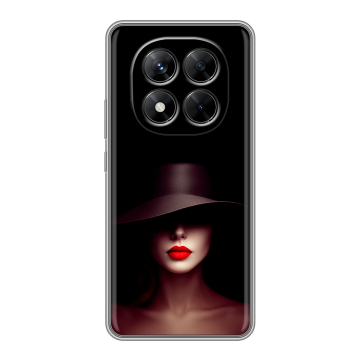 Силиконовый чехол на Xiaomi Redmi Note 14 Pro 5G с принтом Девушка в шляпе Силиконовый чехол на Xiaomi Redmi Note 14 Pro 5G с принтом Девушка в шляпе