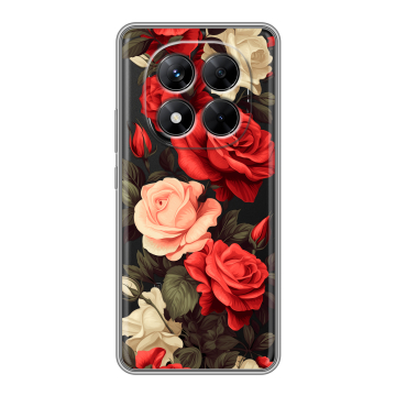 Силиконовый чехол на Xiaomi Redmi Note 14 Pro 5G с принтом Розы Силиконовый чехол на Xiaomi Redmi Note 14 Pro 5G с принтом Розы