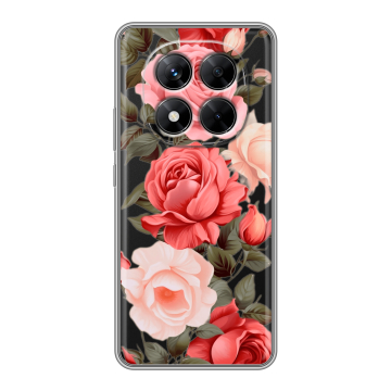 Силиконовый чехол на Xiaomi Redmi Note 14 Pro 5G с принтом Розы Силиконовый чехол на Xiaomi Redmi Note 14 Pro 5G с принтом Розы