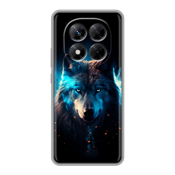 Силиконовый чехол на Xiaomi Redmi Note 14 Pro 5G с принтом Волк ночной Силиконовый чехол на Xiaomi Redmi Note 14 Pro 5G с принтом Волк ночной