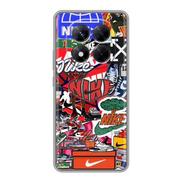 Силиконовый чехол на Xiaomi Redmi Note 14 Pro 5G с принтом Найк Nike яркий Силиконовый чехол на Xiaomi Redmi Note 14 Pro 5G с принтом Найк Nike яркий