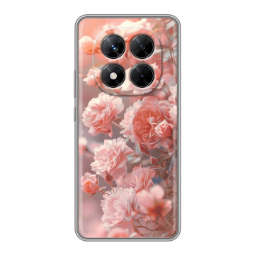Силиконовый чехол на Xiaomi Redmi Note 14 Pro 5G с принтом Розовые розы Силиконовый чехол на Xiaomi Redmi Note 14 Pro 5G с принтом Розовые розы