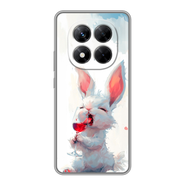 Силиконовый чехол на Xiaomi Redmi Note 14 Pro 5G с принтом кролик зайчик Силиконовый чехол на Xiaomi Redmi Note 14 Pro 5G с принтом кролик зайчик