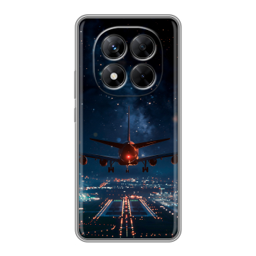 Силиконовый чехол на Xiaomi Redmi Note 14 Pro 5G с принтом самолет Силиконовый чехол на Xiaomi Redmi Note 14 Pro 5G с принтом самолет