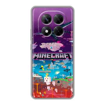Силиконовый чехол на Xiaomi Redmi Note 14 Pro 5G с принтом Майнкрафт Minecraft Силиконовый чехол на Xiaomi Redmi Note 14 Pro 5G с принтом Майнкрафт Minecraft