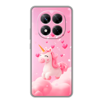 Силиконовый чехол на Xiaomi Redmi Note 14 Pro 5G с принтом Единорог Силиконовый чехол на Xiaomi Redmi Note 14 Pro 5G с принтом Единорог