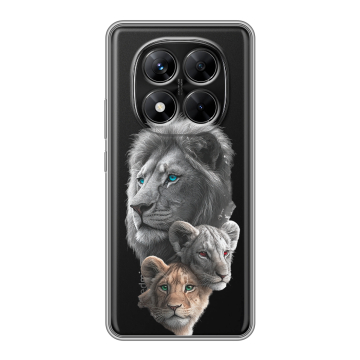 Силиконовый чехол на Xiaomi Redmi Note 14 Pro 5G с принтом Львы Силиконовый чехол на Xiaomi Redmi Note 14 Pro 5G с принтом Львы
