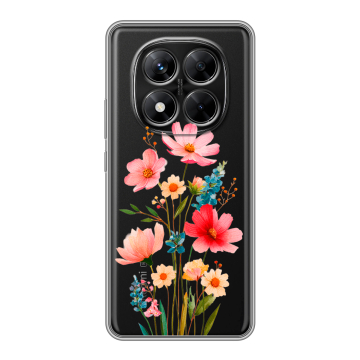 Силиконовый чехол на Xiaomi Redmi Note 14 Pro 5G с принтом Цветы Силиконовый чехол на Xiaomi Redmi Note 14 Pro 5G с принтом Цветы