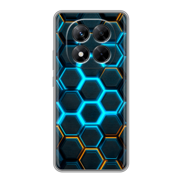 Силиконовый чехол на Xiaomi Redmi Note 14 Pro 5G с принтом Неоновые соты Силиконовый чехол на Xiaomi Redmi Note 14 Pro 5G с принтом Неоновые соты
