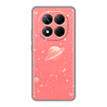Силиконовый чехол на Xiaomi Redmi Note 14 Pro 5G с принтом Розовый космос Силиконовый чехол на Xiaomi Redmi Note 14 Pro 5G с принтом Розовый космос