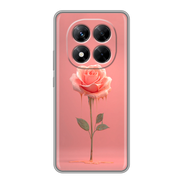 Силиконовый чехол на Xiaomi Redmi Note 14 Pro 5G с принтом Розовая роза Силиконовый чехол на Xiaomi Redmi Note 14 Pro 5G с принтом Розовая роза