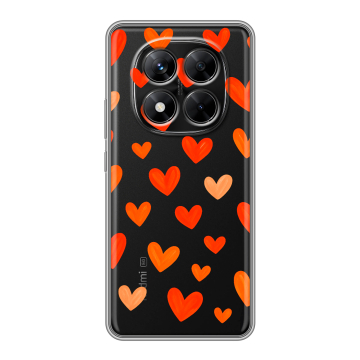 Силиконовый чехол на Xiaomi Redmi Note 14 Pro 5G с принтом Сердечки Силиконовый чехол на Xiaomi Redmi Note 14 Pro 5G с принтом Сердечки