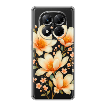 Силиконовый чехол на Xiaomi Redmi Note 14 Pro 5G с принтом Цветы Силиконовый чехол на Xiaomi Redmi Note 14 Pro 5G с принтом Цветы