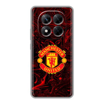 Силиконовый чехол на Xiaomi Redmi Note 14 Pro 5G с принтом Manchester United
