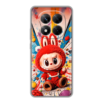 Силиконовый чехол на Xiaomi Redmi Note 14 Pro 5G с принтом Labubu Лабубу Силиконовый чехол на Xiaomi Redmi Note 14 Pro 5G с принтом Labubu Лабубу