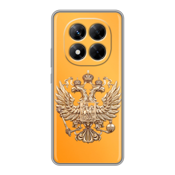 Силиконовый чехол на Xiaomi Redmi Note 14 Pro 5G с принтом Герб Флаг России