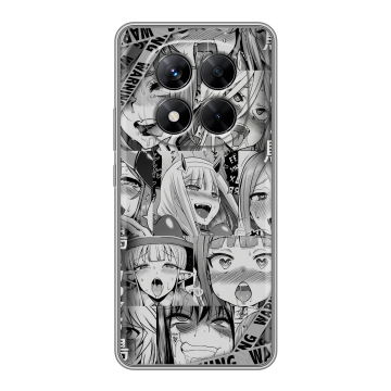Силиконовый чехол на Xiaomi Redmi Note 14 Pro 5G с принтом Ahegao Ахегао Аниме