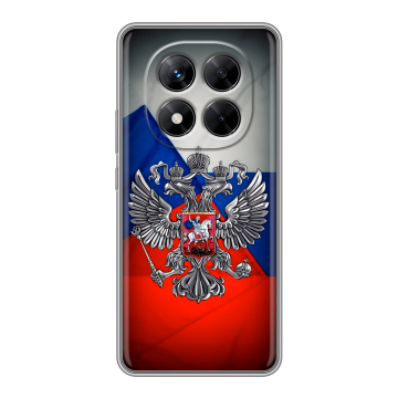 Силиконовый чехол на Xiaomi Redmi Note 14 Pro 5G с принтом Флаг России Силиконовый чехол на Xiaomi Redmi Note 14 Pro 5G с принтом Флаг России