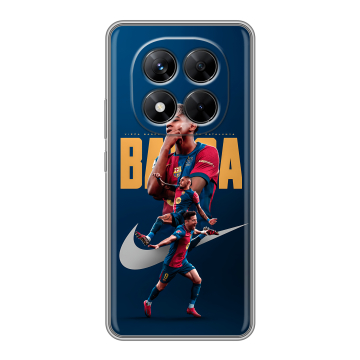 Силиконовый чехол на Xiaomi Redmi Note 14 Pro 5G с принтом Барселона Barca Yamal Силиконовый чехол на Xiaomi Redmi Note 14 Pro 5G с принтом Барселона Barca Yamal
