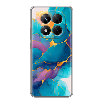 Силиконовый чехол на Xiaomi Redmi Note 14 Pro 5G с принтом Мрамор блестки