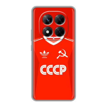Силиконовый чехол на Xiaomi Redmi Note 14 Pro 5G с принтом Флаг Герб СССР
