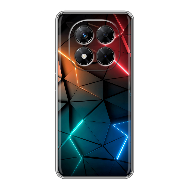 Силиконовый чехол на Xiaomi Redmi Note 14 Pro 5G с принтом Абстракция неон Силиконовый чехол на Xiaomi Redmi Note 14 Pro 5G с принтом Абстракция неон