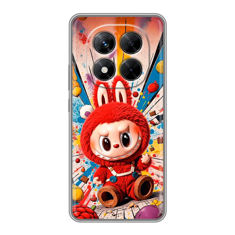 Силиконовый чехол на Xiaomi Redmi Note 14 Pro 5G с принтом Labubu Лабубу Силиконовый чехол на Xiaomi Redmi Note 14 Pro 5G с принтом Labubu Лабубу