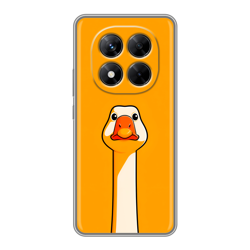 Силиконовый чехол на Xiaomi Redmi Note 14 Pro 5G с принтом Смешная утка Силиконовый чехол на Xiaomi Redmi Note 14 Pro 5G с принтом Смешная утка