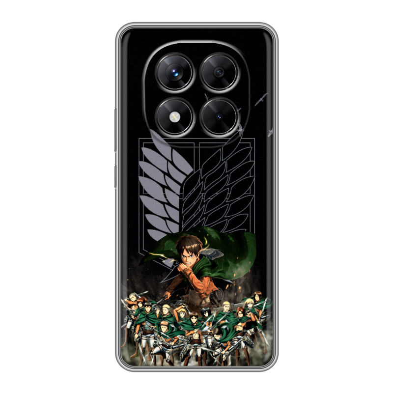 Силиконовый чехол на Xiaomi Redmi Note 14 Pro 5G с принтом Атака титанов Силиконовый чехол на Xiaomi Redmi Note 14 Pro 5G с принтом Атака титанов