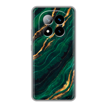 Силиконовый чехол на Xiaomi Redmi Note 14 Pro Plus с принтом Мрамор зеленое золото Силиконовый чехол на Xiaomi Redmi Note 14 Pro Plus с принтом Мрамор зеленое золото