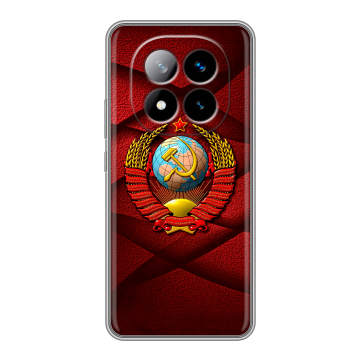 Силиконовый чехол на Xiaomi Redmi Note 14 Pro Plus с принтом Герб СССР Силиконовый чехол на Xiaomi Redmi Note 14 Pro Plus с принтом Герб СССР
