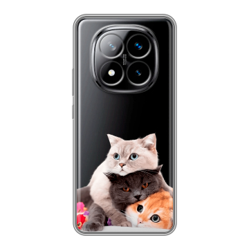 Силиконовый чехол на Xiaomi Redmi Note 14 Pro Plus с принтом Кошки Силиконовый чехол на Xiaomi Redmi Note 14 Pro Plus с принтом Кошки