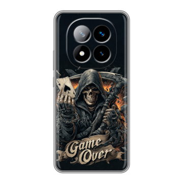 Силиконовый чехол на Xiaomi Redmi Note 14 Pro Plus с принтом Скелет карты Силиконовый чехол на Xiaomi Redmi Note 14 Pro Plus с принтом Скелет карты