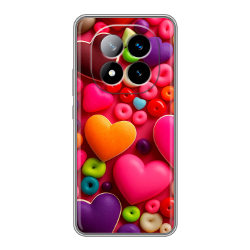 Силиконовый чехол на Xiaomi Redmi Note 14 Pro Plus с принтом Сердечки Силиконовый чехол на Xiaomi Redmi Note 14 Pro Plus с принтом Сердечки