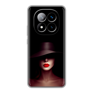 Силиконовый чехол на Xiaomi Redmi Note 14 Pro Plus с принтом Девушка в шляпе Силиконовый чехол на Xiaomi Redmi Note 14 Pro Plus с принтом Девушка в шляпе