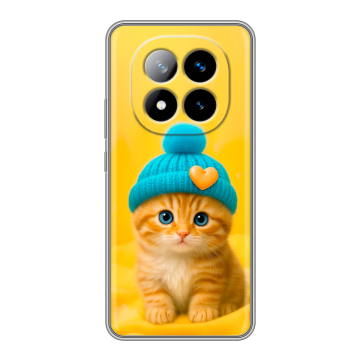 Силиконовый чехол на Xiaomi Redmi Note 14 Pro Plus с принтом Котенок в шапке