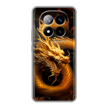 Силиконовый чехол на Xiaomi Redmi Note 14 Pro Plus с принтом Золотой дракон Силиконовый чехол на Xiaomi Redmi Note 14 Pro Plus с принтом Золотой дракон
