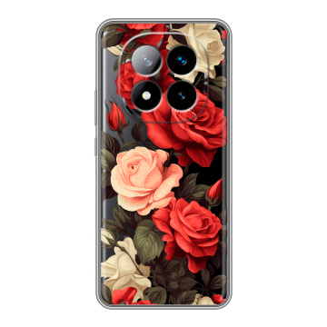 Силиконовый чехол на Xiaomi Redmi Note 14 Pro Plus с принтом Розы