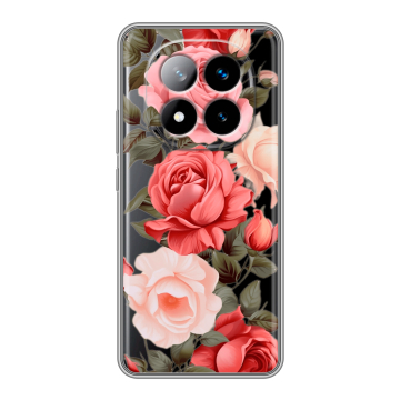 Силиконовый чехол на Xiaomi Redmi Note 14 Pro Plus с принтом Розы