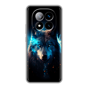 Силиконовый чехол на Xiaomi Redmi Note 14 Pro Plus с принтом Волк ночной Силиконовый чехол на Xiaomi Redmi Note 14 Pro Plus с принтом Волк ночной