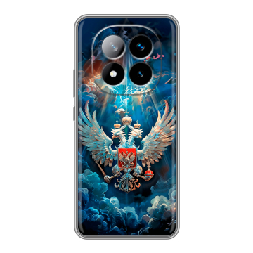 Силиконовый чехол на Xiaomi Redmi Note 14 Pro Plus с принтом Герб флаг России