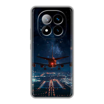 Силиконовый чехол на Xiaomi Redmi Note 14 Pro Plus с принтом самолет