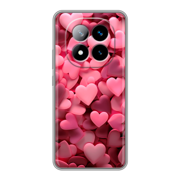 Силиконовый чехол на Xiaomi Redmi Note 14 Pro Plus с принтом розовые сердечки Силиконовый чехол на Xiaomi Redmi Note 14 Pro Plus с принтом розовые сердечки