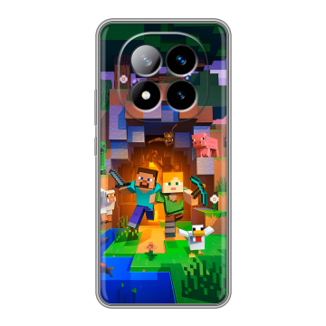 Силиконовый чехол на Xiaomi Redmi Note 14 Pro Plus с принтом Майнкрафт Minecraft Силиконовый чехол на Xiaomi Redmi Note 14 Pro Plus с принтом Майнкрафт Minecraft