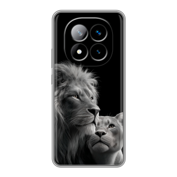 Силиконовый чехол на Xiaomi Redmi Note 14 Pro Plus с принтом Лев кошки Силиконовый чехол на Xiaomi Redmi Note 14 Pro Plus с принтом Лев кошки