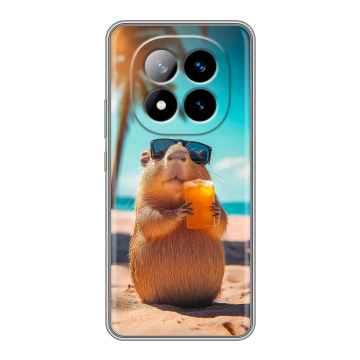 Силиконовый чехол на Xiaomi Redmi Note 14 Pro Plus с принтом Капибара Силиконовый чехол на Xiaomi Redmi Note 14 Pro Plus с принтом Капибара